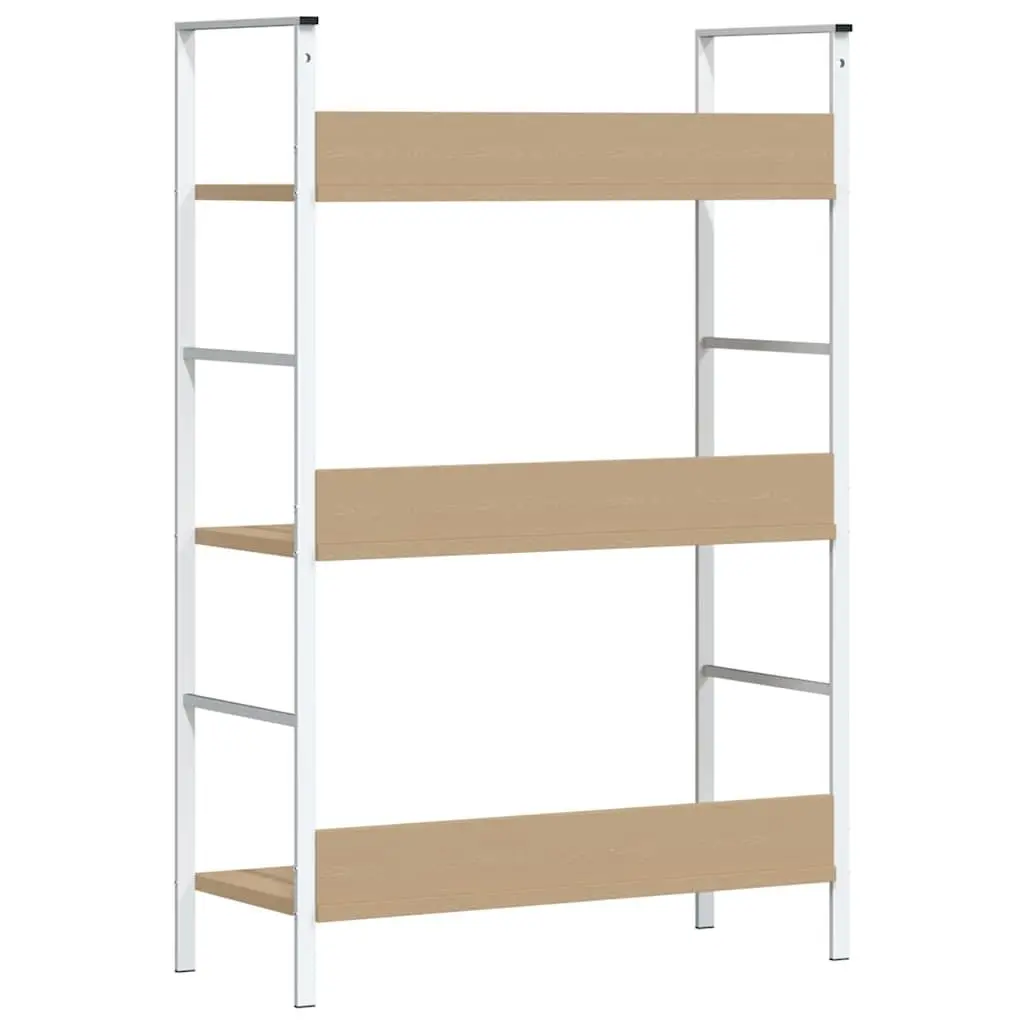 3-Layer Bookshelf Brown Engineered Wood Standing Cabinet Storage Display Rack