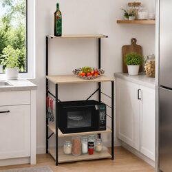 Compact and Functional 4-Tier Microwave Storage Cabinet