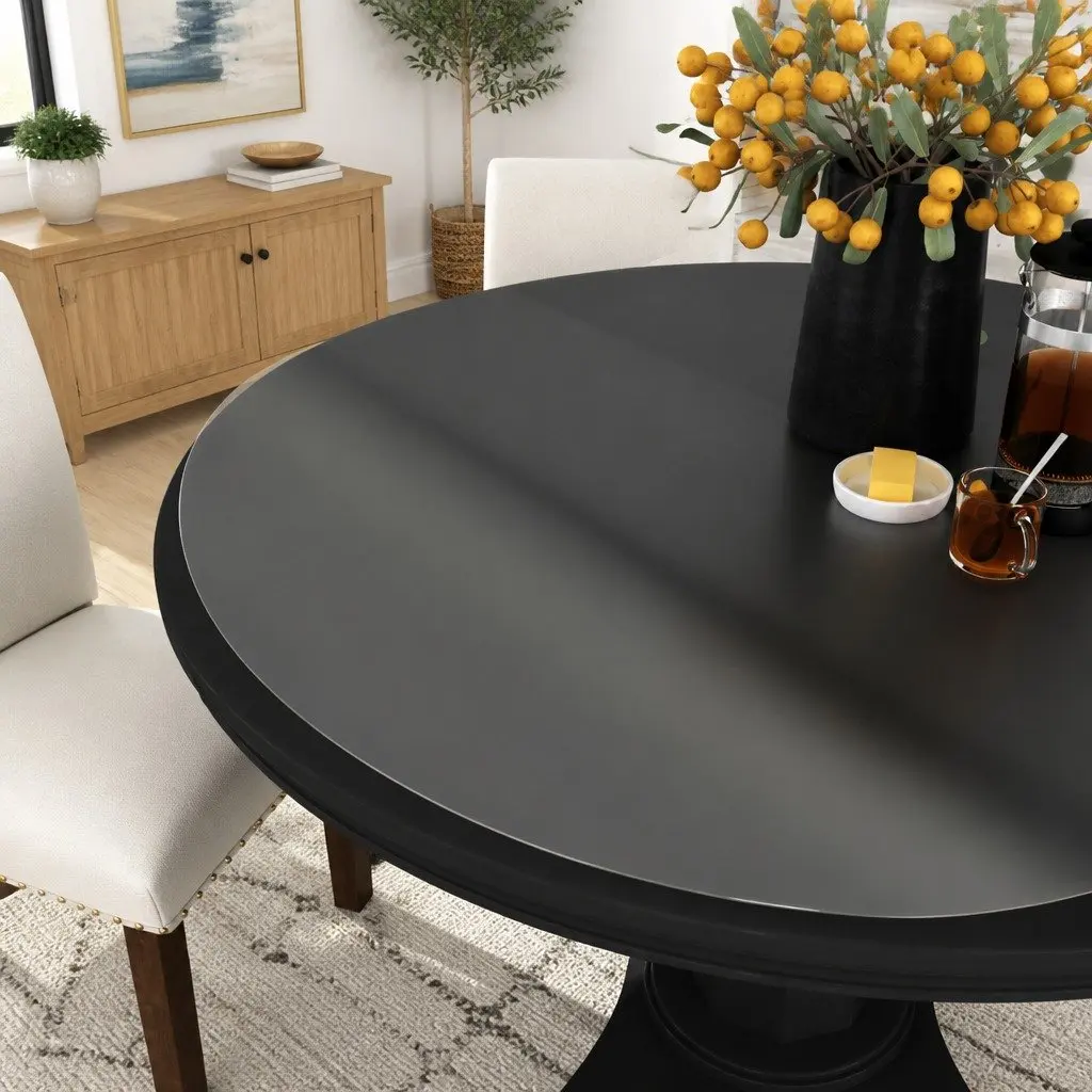 Round Table Protector Transparent 100cm Waterproof Oil-Resistant PVC Film