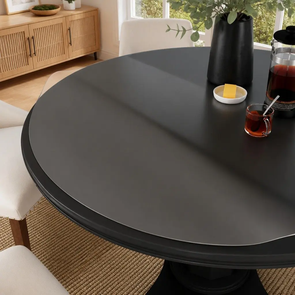 Round Table Protector Transparent 120cm Waterproof PVC Furniture Protection Film