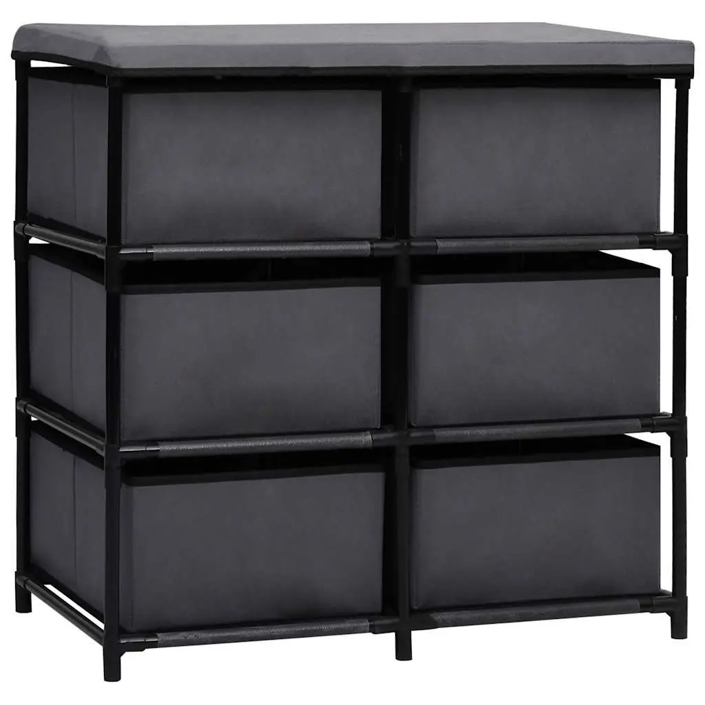 Storage Cabinet Grey 6 Drawers Freestanding Organiser for Bedroom Living Room