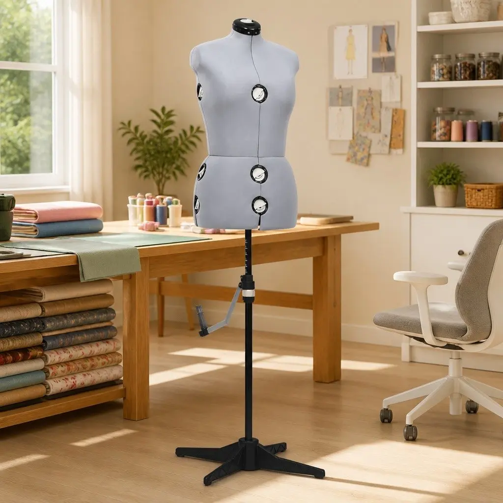 Adjustable Dress Form Grey M Size Customizable Bust Waist Hip Measurements