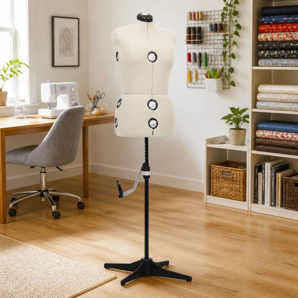 Adjustable Dress Form Mannequin Cream M Size 40-46 Height Customization