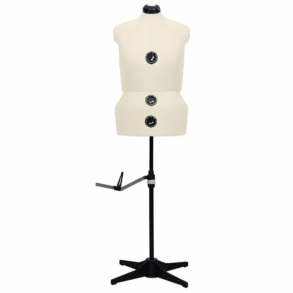 Adjustable Dress Form Cream L Size 44-50 Customisable Bust Waist Hip Display Mannequin