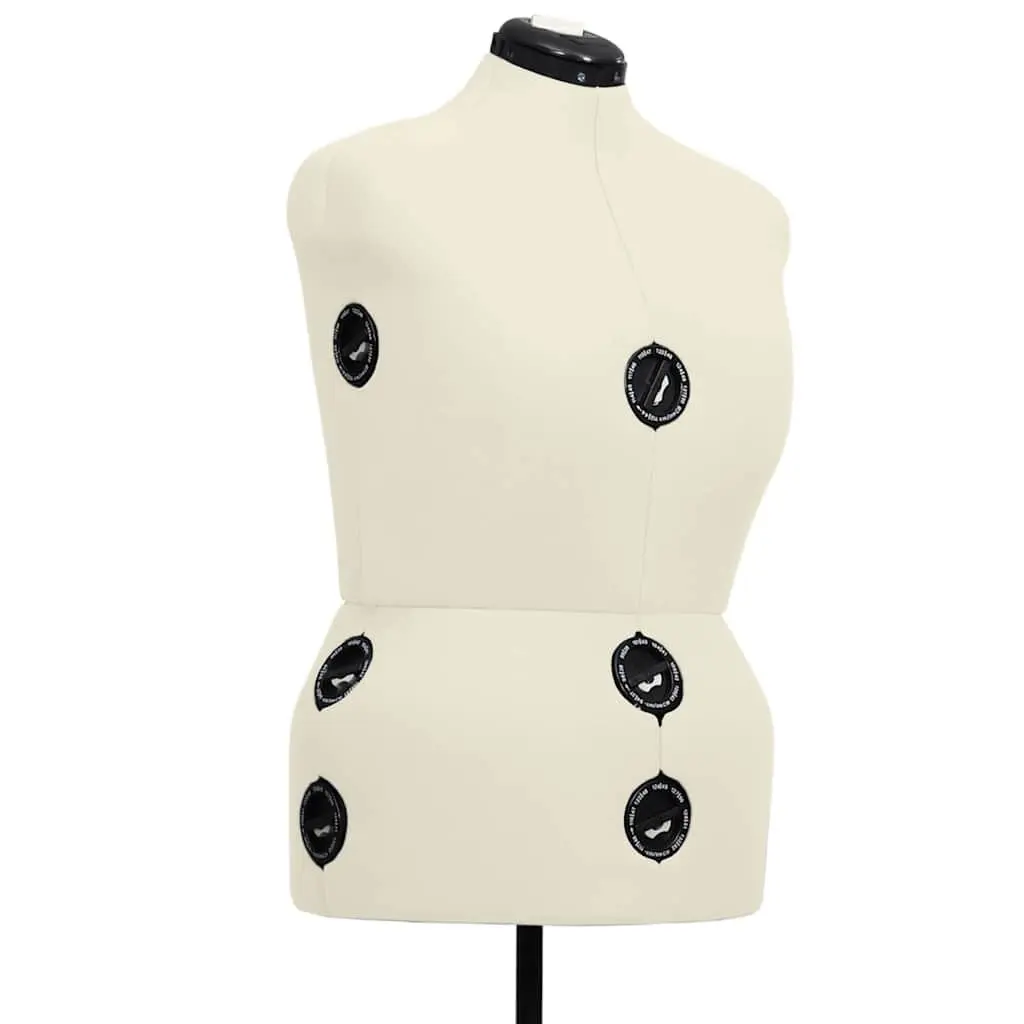 Adjustable Dress Form Cream L Size 44-50 Customisable Bust Waist Hip Display Mannequin
