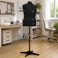 Adjustable Dress Form Female Mannequin Display Black L Size 44-50 Fashion