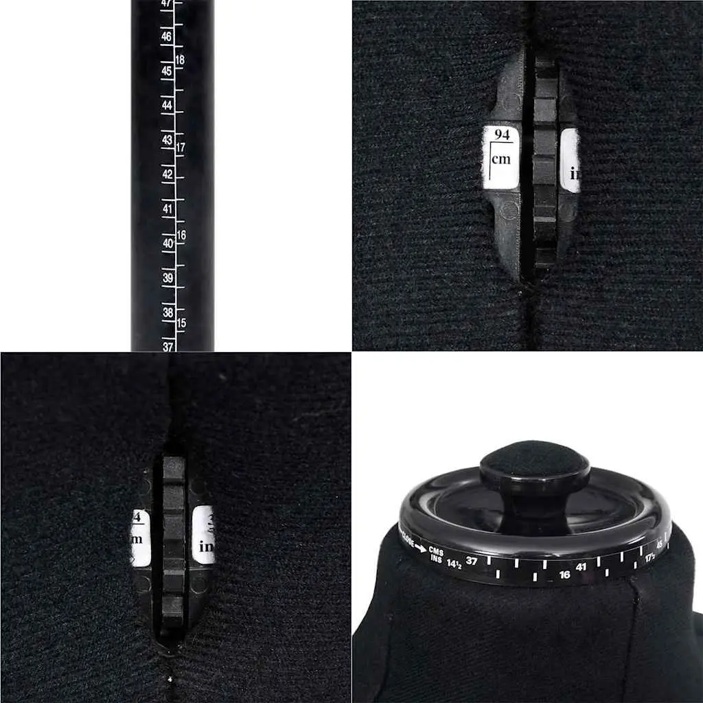 Adjustable Dress Form Mannequin Black 37-45 Height Adjustable Bust Waist Hip Measurements