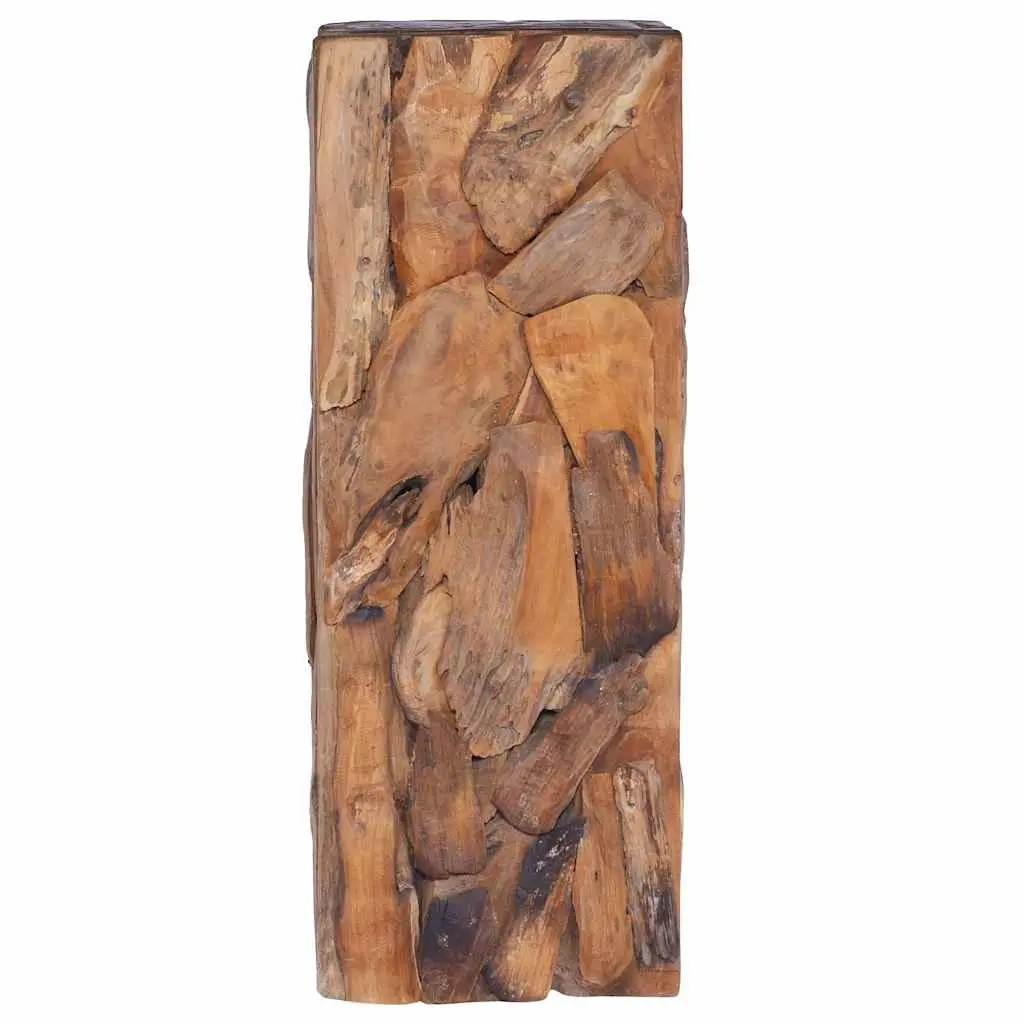Solid Teak Wood Side Table Brown 30x30x80 cm Handcrafted Accent End Table