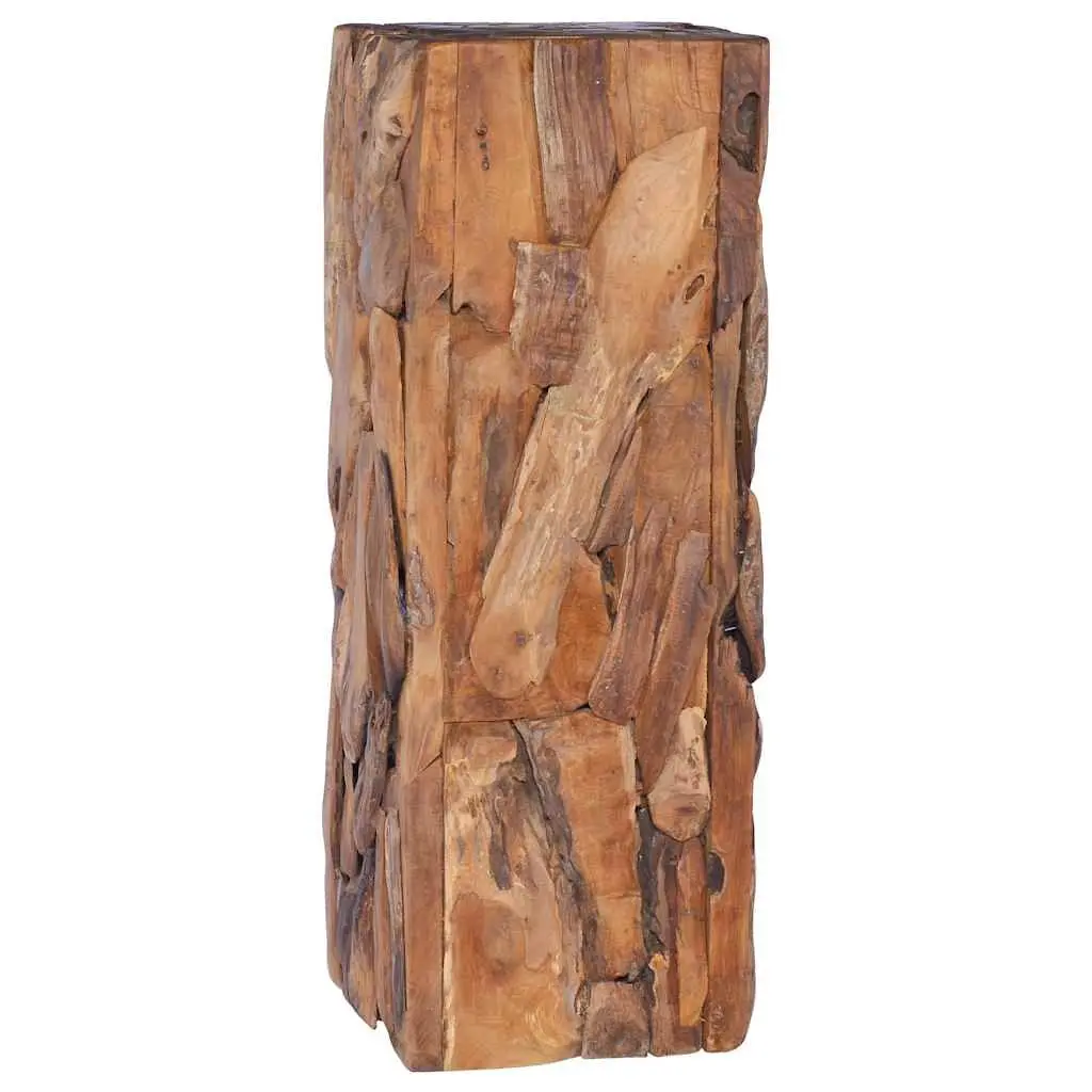 Solid Teak Wood Side Table Brown 30x30x80 cm Handcrafted Accent End Table
