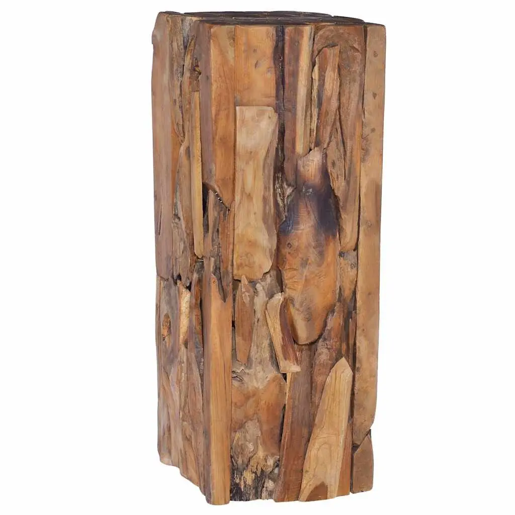 Solid Teak Wood Side Table Brown 30x30x80 cm Handcrafted Accent End Table