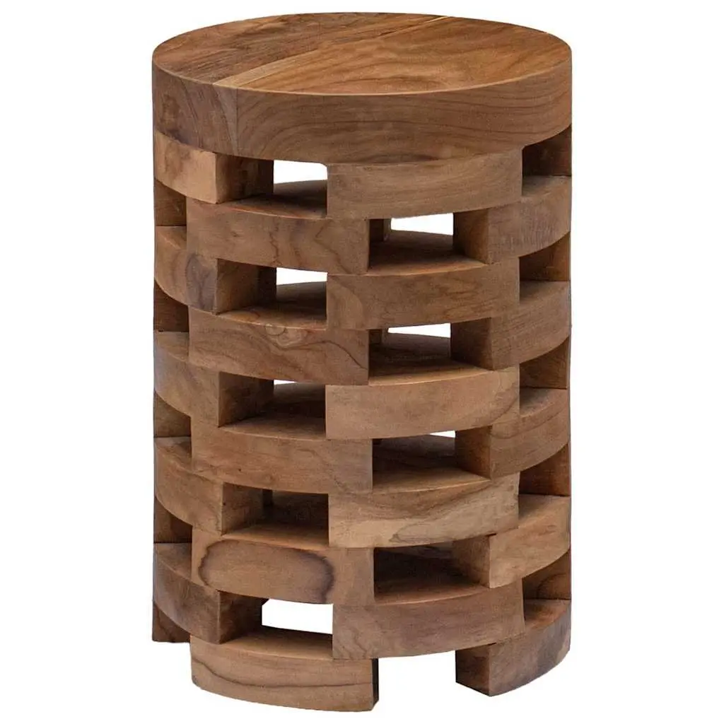Bedside Cabinet Brown 30x30x45 cm Solid Teak Wood Handmade Nightstand Side Table