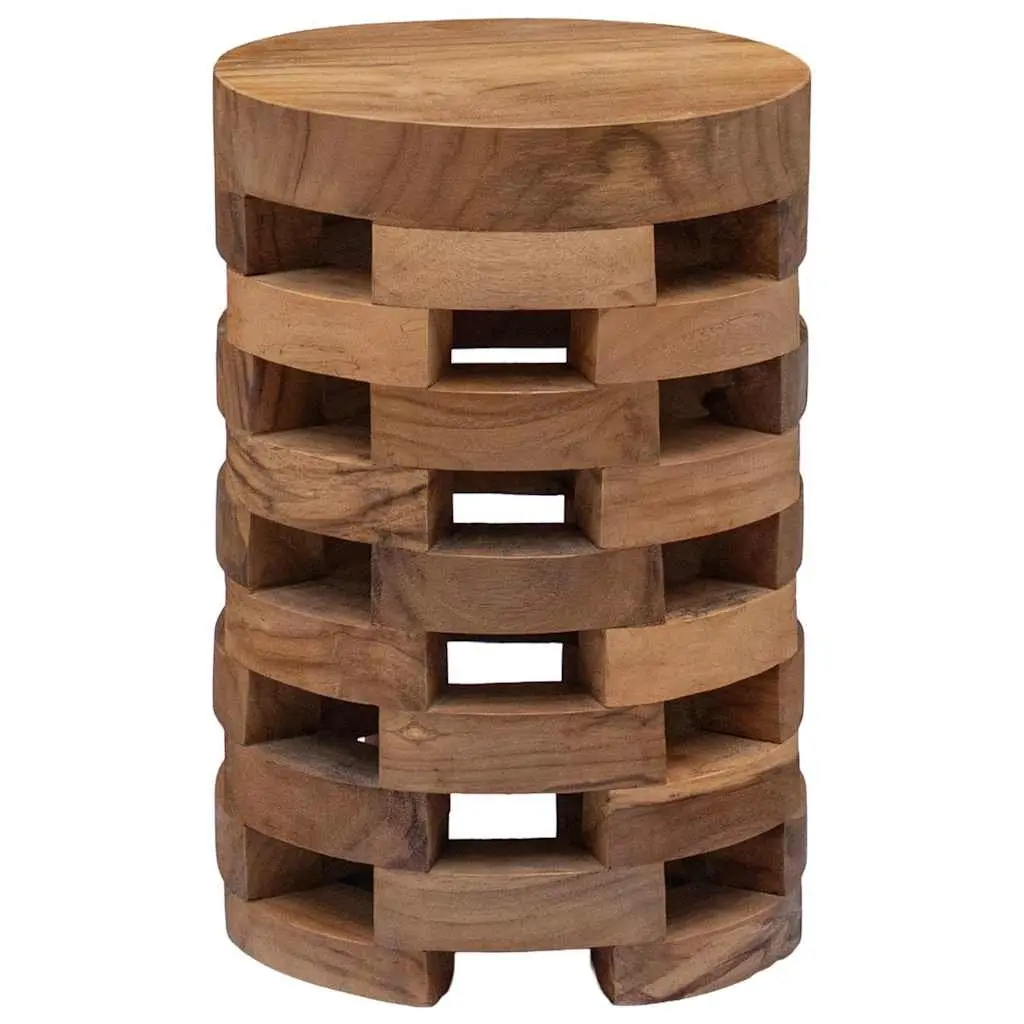 Bedside Cabinet Brown 30x30x45 cm Solid Teak Wood Handmade Nightstand Side Table