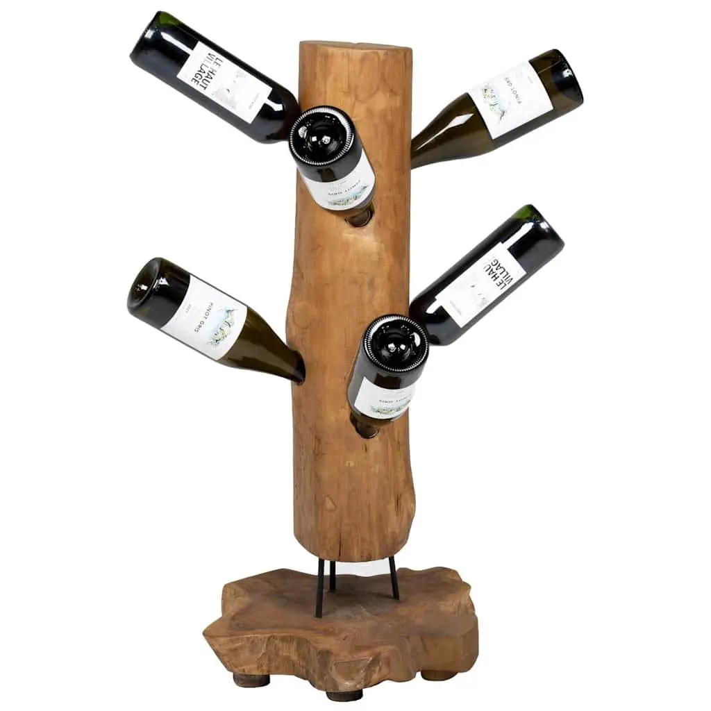 Wine Rack Brown 8 Bottle Holder Wooden Vintage Style Cabinet Organiser
