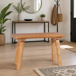 Compact 80cm Solid Teak Wood Garden Bench