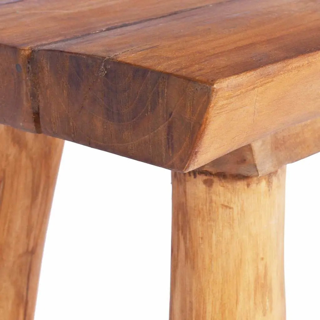 Garden Bench Brown 80cm Solid Teak Wood Indoor Outdoor Seating Furniture