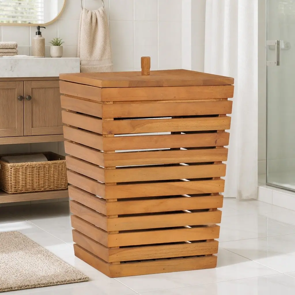 Slatted Laundry Basket 30x30x45cm