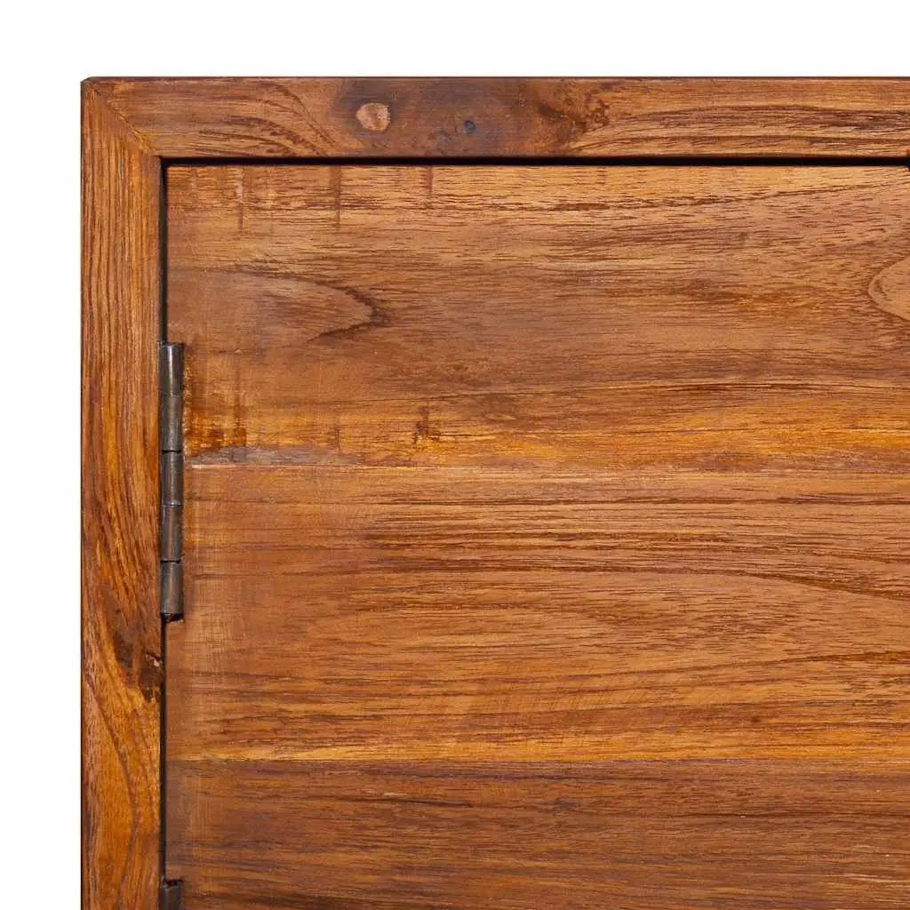 Wall-mounted TV Cabinet Solid Teak Wood Storage Unit Brown 90x30x30cm