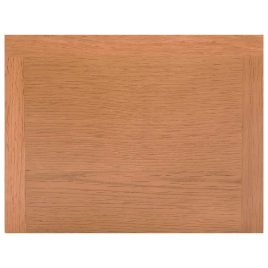 End Table Brown Compact Solid Oak Wood with Drawer and Shelf