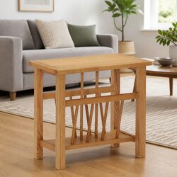 Stylish Brown End Table and Magazine Rack 45x27x42 cm