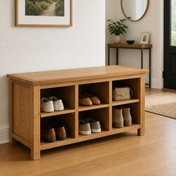 Wooden Shoe Rack Bench: 6 Compartments, Perfect Storage