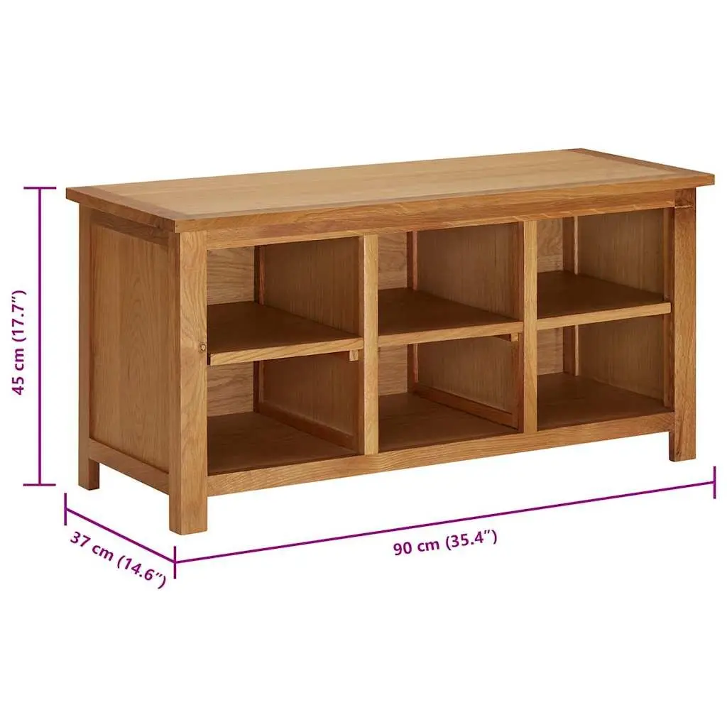 Wooden Shoe Rack Bench Brown 6 Compartment Storage Organiser