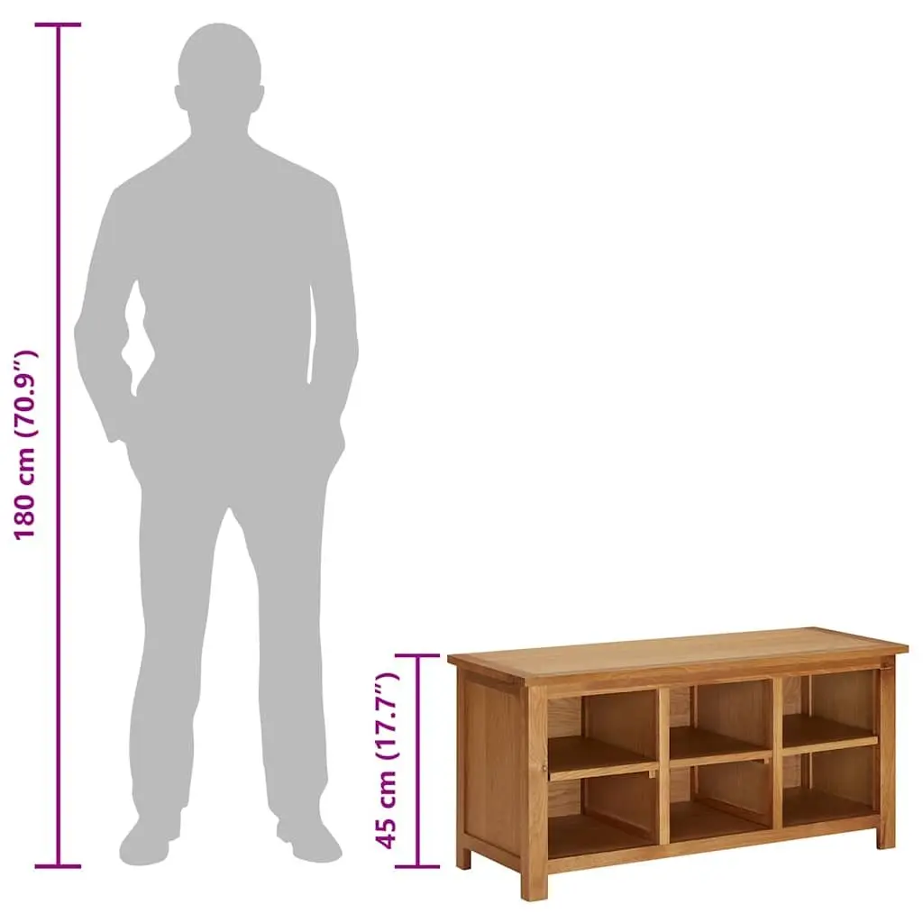 Wooden Shoe Rack Bench Brown 6 Compartment Storage Organiser