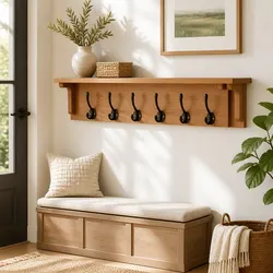 Compact and Stylish Coat Rack with 6 Hooks