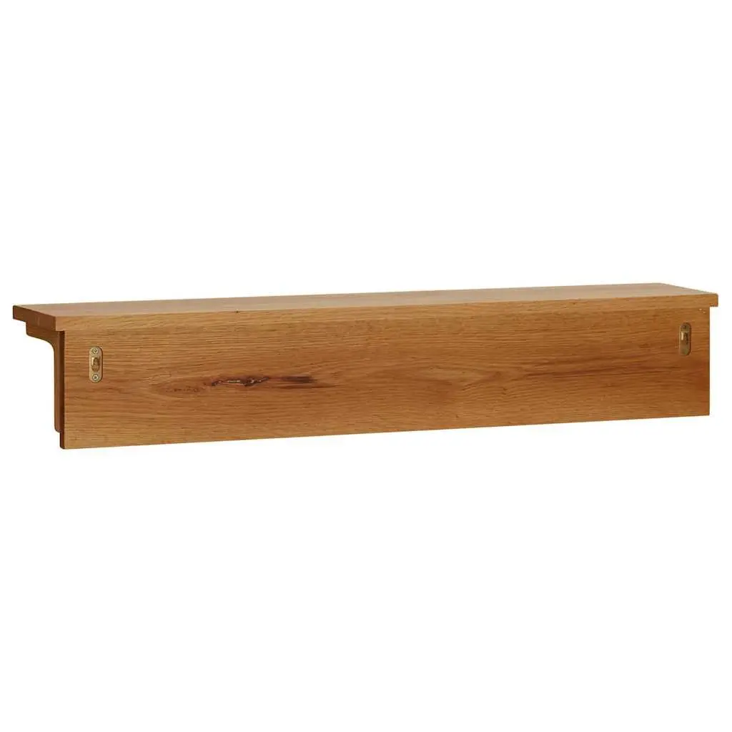Coat Rack Brown Solid Oak Wood 9 Hooks Wall-Mounted Storage Entryway Hallway
