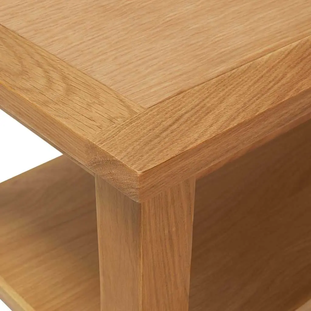 Coffee Table Brown 90x45x40 cm Solid Oak Wood with Storage Shelf