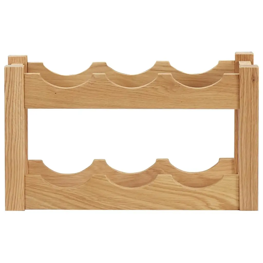 Wine Rack Brown Solid Oak Wood Freestanding Storage Organiser