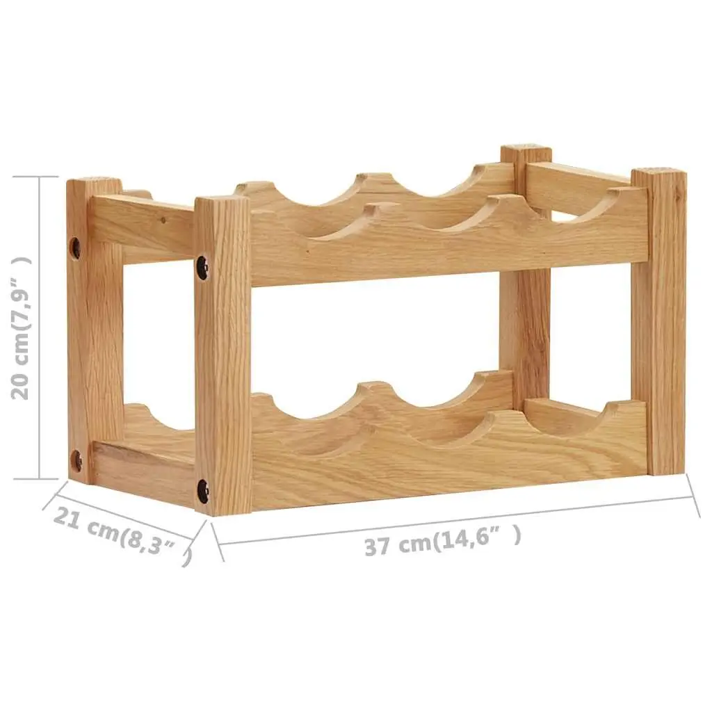 Wine Rack Brown Solid Oak Wood Freestanding Storage Organiser
