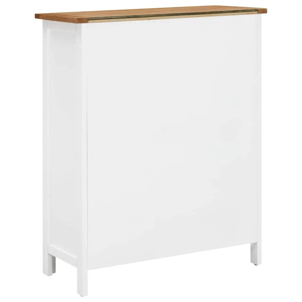 Wine Cabinet Brown Solid Oak Wood 72 x 32 x 90 cm Open Racks Drawers