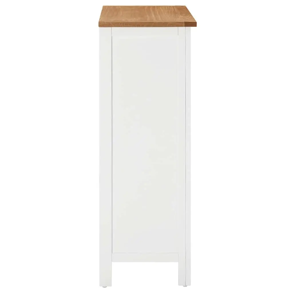 Wine Cabinet Brown Solid Oak Wood 72 x 32 x 90 cm Open Racks Drawers