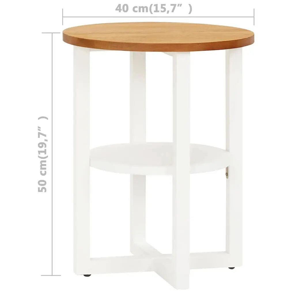 Wooden Side Table Brown 40x50 cm Oak Wood Frame Accent End Table with Storage Shelf