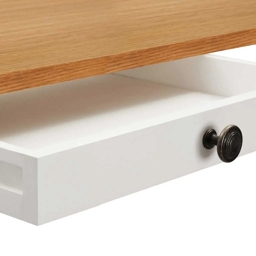 Bar Table Brown 100x40x110cm Solid Oak Wood with Underneath Storage Shelf