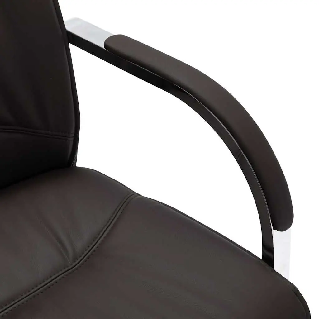 Cantilever Office Chair Black Faux Leather Ergonomic Armrest Desk Seating