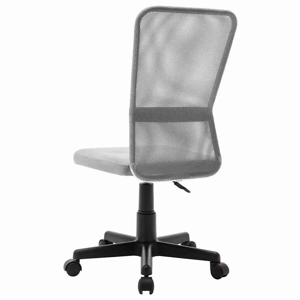 Mid Back Office Chair Grey Mesh Fabric Adjustable Height Swivel Base