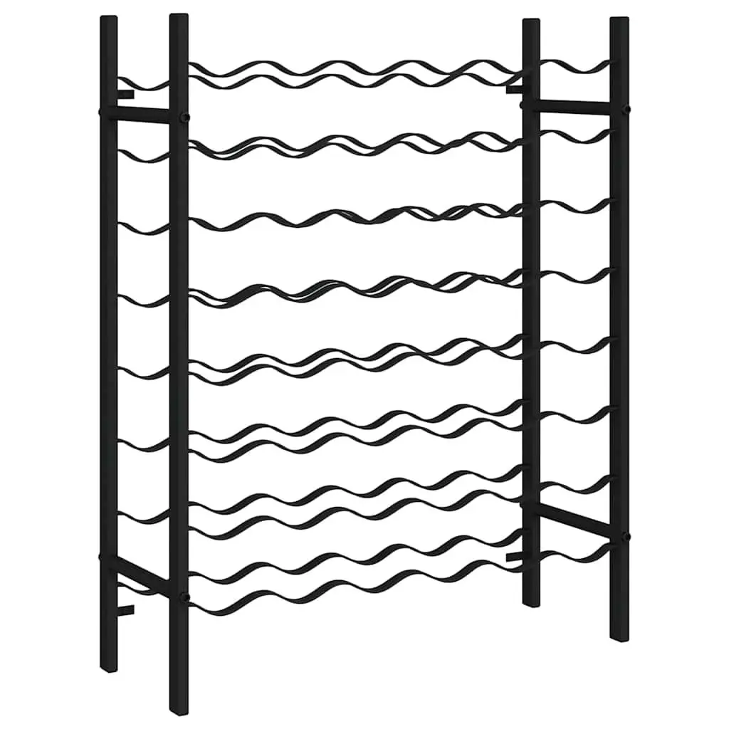 Wine Rack Black Metal 48 Bottle Storage Display Stand