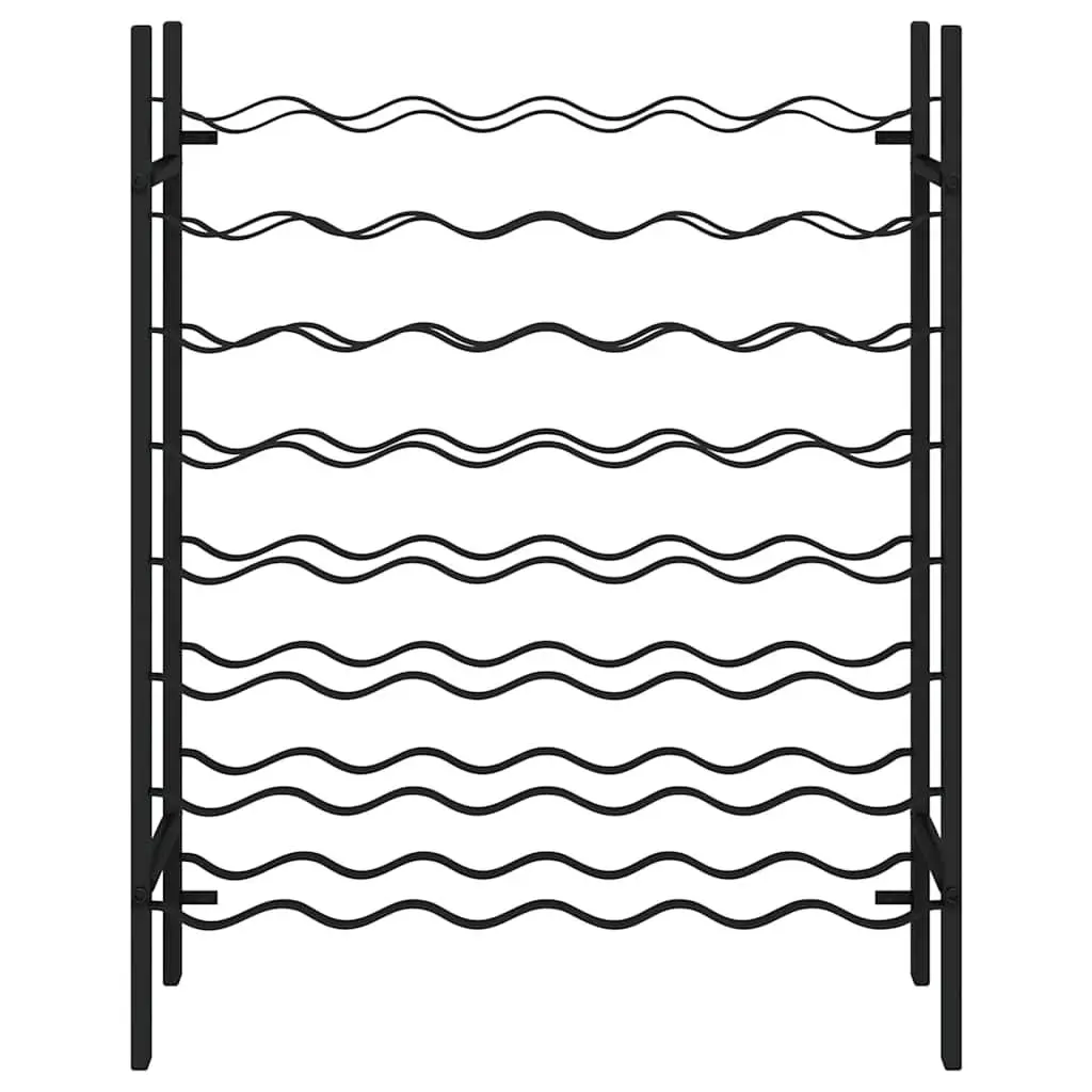 Wine Rack Black Metal 48 Bottle Storage Display Stand