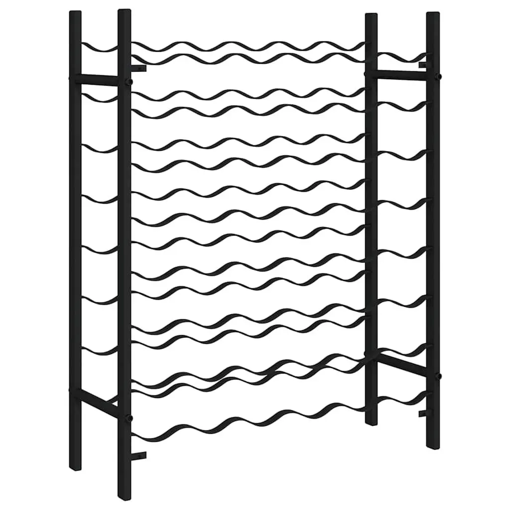 Wine Rack Black Metal 48 Bottle Storage Display Stand