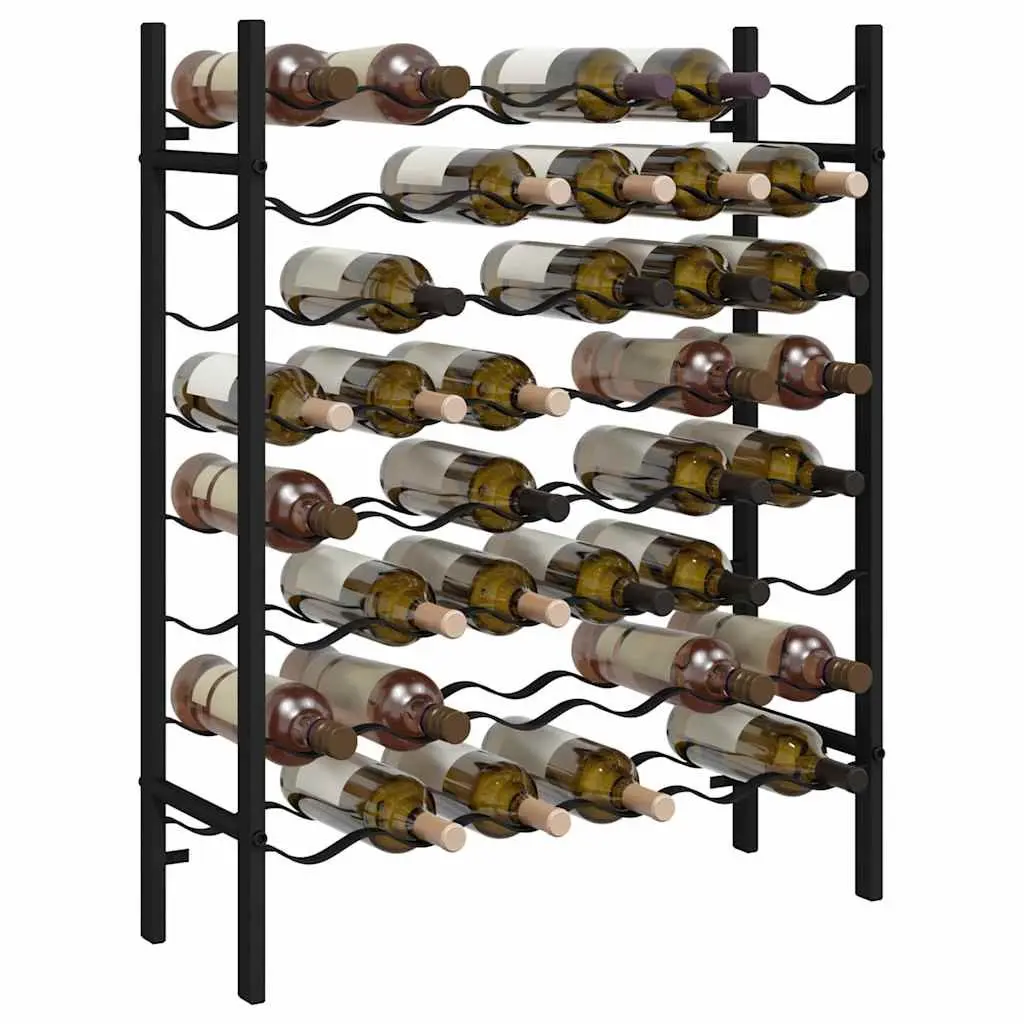 Wine Rack Black Metal 48 Bottle Storage Display Stand