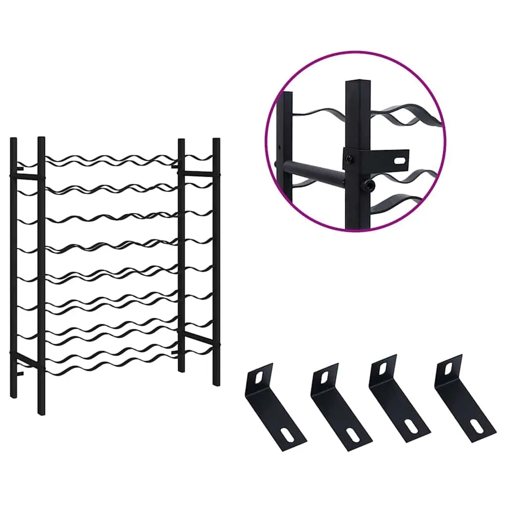 Wine Rack Black Metal 48 Bottle Storage Display Stand