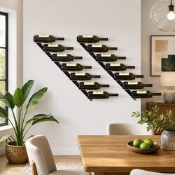 Compact and Efficient Wall-Mounted Wine Rack Set