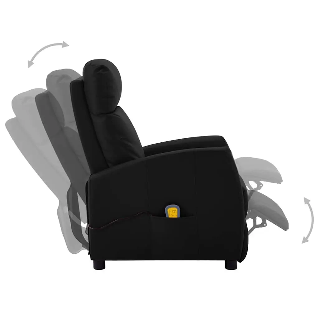 Massage Chair Black Reclining 3 Positions 6 Points Vibration