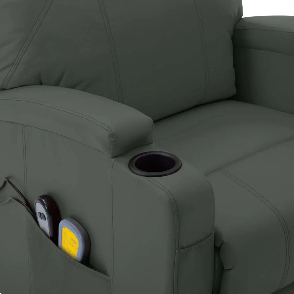 Electric Massage Recliner Chair Anthracite Stand Up Power Lift 6 Point Vibration