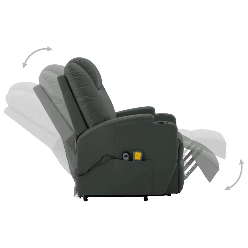 Electric Massage Recliner Chair Anthracite Stand Up Power Lift 6 Point Vibration