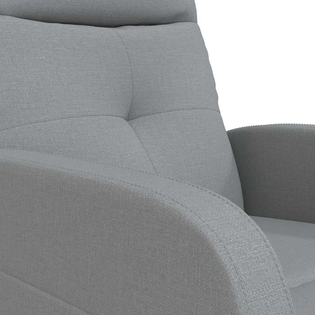 Electric Massage Chair Grey Fabric Reclining 6 Massage Points Hand Control