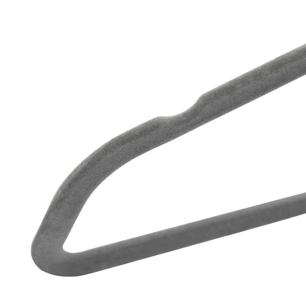 Clothes Hangers Grey 100 Pieces Anti-slip Velvet Coating Durable Plastic Metal