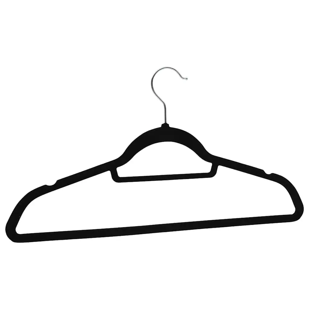 Clothes Hangers Black 100 Pack Anti-slip Velvet Wardrobe Storage Organiser