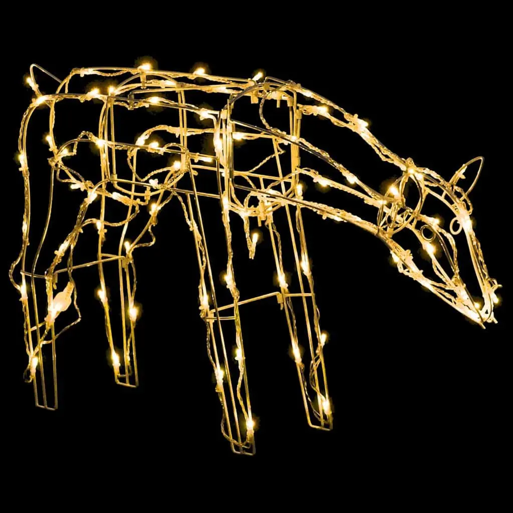 Christmas Reindeer LED Light Display Warm White 3 Piece Indoor Outdoor Steel Frame